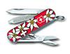 VICTORINOX Classic SD Edelweiss Pattern Swiss Army Knife Многофункциональный нож для кемпинга на открытом воздухе с плоской отверткой, оснащенной гвоздем