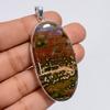 Dazzling Top Grade Qualite 100% Natural Ocean Jasper Oval Shape Ethnic Style Handmade Jewelry 925 Steling Silver Plated Pendant 2.4" WSJ4957