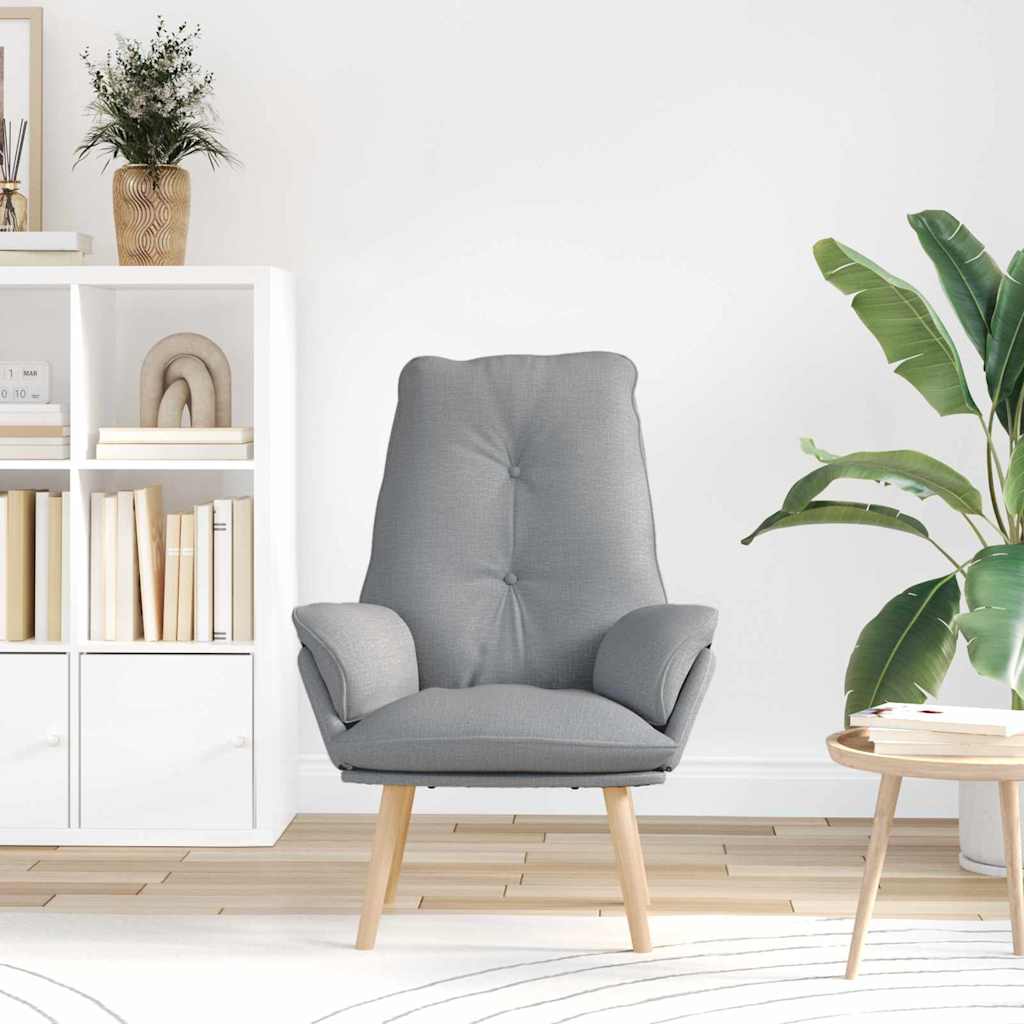 Armchair Light Grey 69 x 74 x 93 cm Fabric and Plywood