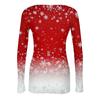 Женская мода Slim Bottom Casual с длинным рукавом и рождественским принтом пуловер с U-образным вырезом