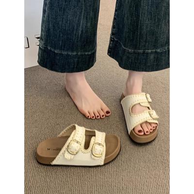 Платформенные шлепанцы женская обувь летняя одежда новые на плоской подошве модные повседневные пляжные крутые шлепанцы