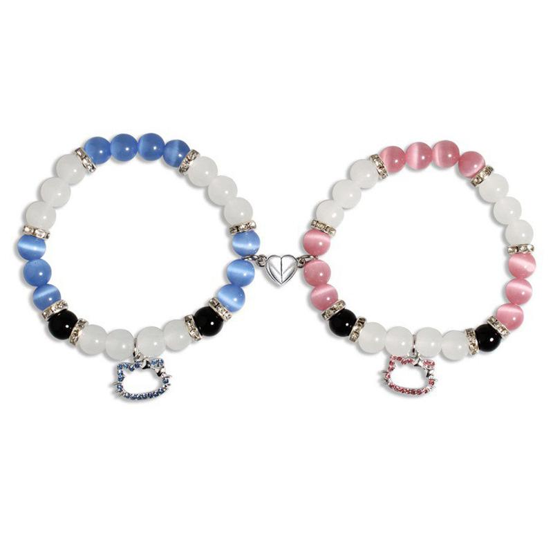 Spider Friendship Bracelets Matching Bracelets for Couple Best Friends Bff Magnet Heart Bracelets Goth Jewelry Gifts for Women