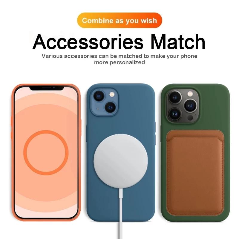 Магнитный кожаный чехол Magsafe для Apple IPhone 15 14 13 Pro Max Plus Mini, защитный чехол для беспроводной зарядки