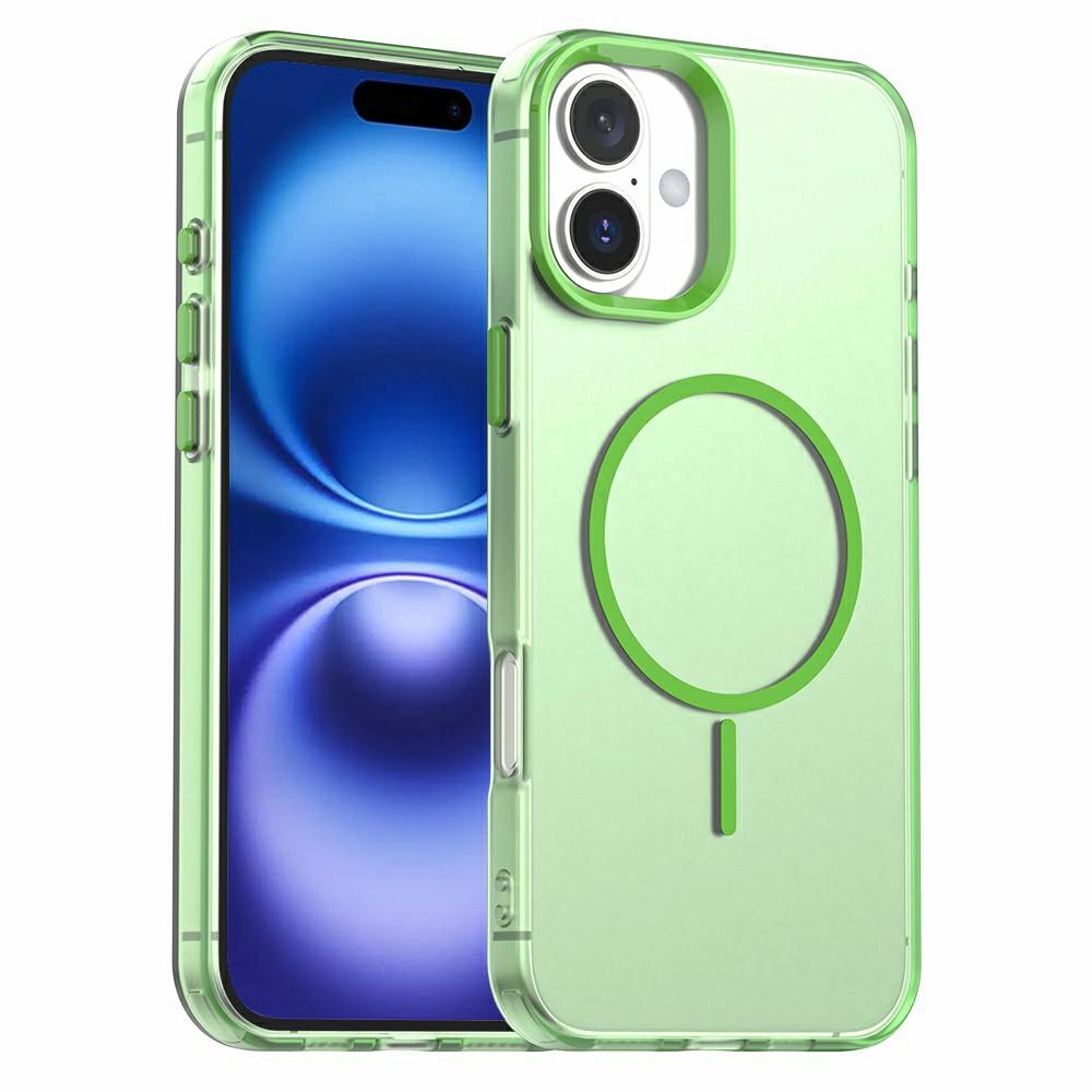 For iPhone 16 Plus Case Candy Color PC + TPU + PET Phone Cover Compatible with MagSafe