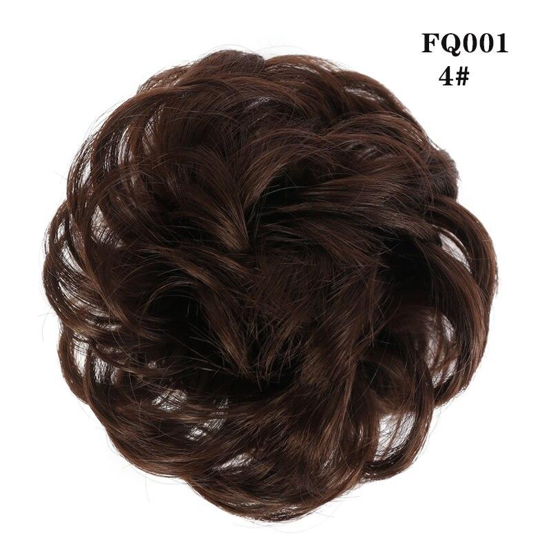 LUPU Messy Hair Bun with Elastic Band Natural Wig Bundle Ponytail Color Black Purple Pink