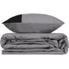 Parure de lit - 1 housse de couette 220 x 240 cm + 2 taies d'oreiller 60 x 60 cm - 100% coton renforcé - Gris