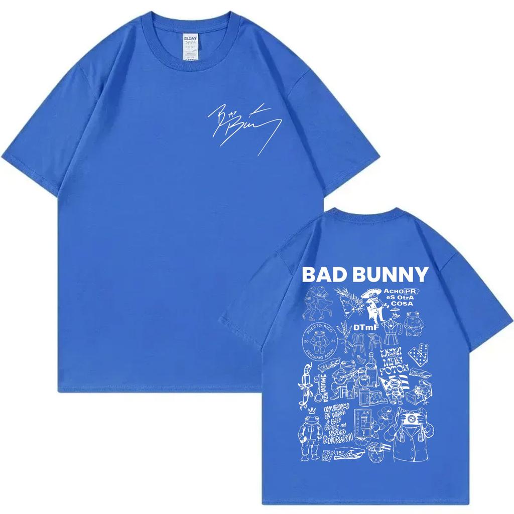 Футболки с принтом альбома рэпера Bad Bunny Мужская Женская Одежда Харадзюку Хип-Хоп Футболка Летняя Мода Повседневная Футболка с коротким рукавом