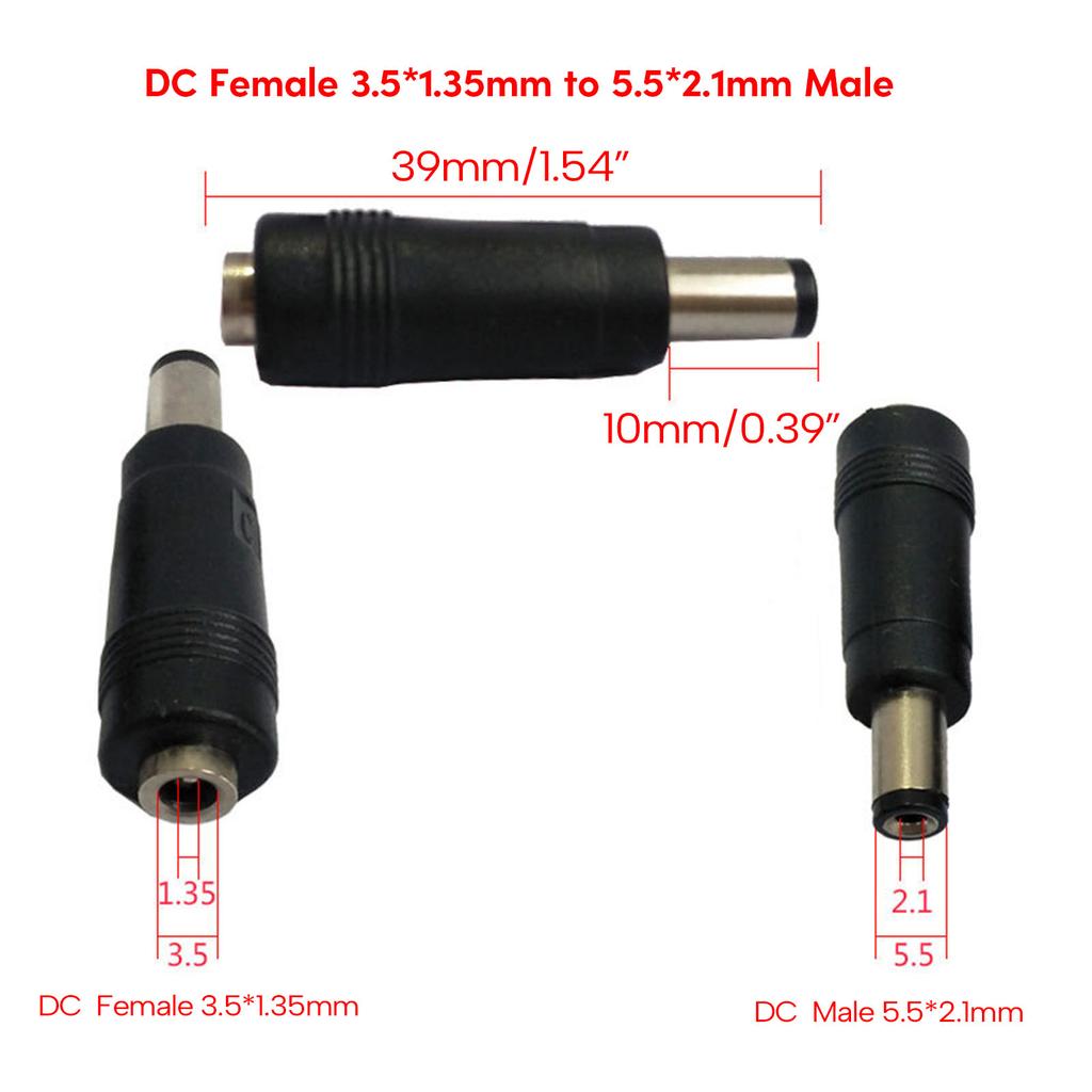 Переходник DC3.5x1.35 мм с разъемом DC4.0x1.7 мм/5.5x2.1 мм/DC5.5x2.5 мм для ноутбука, преобразователь штекера камеры