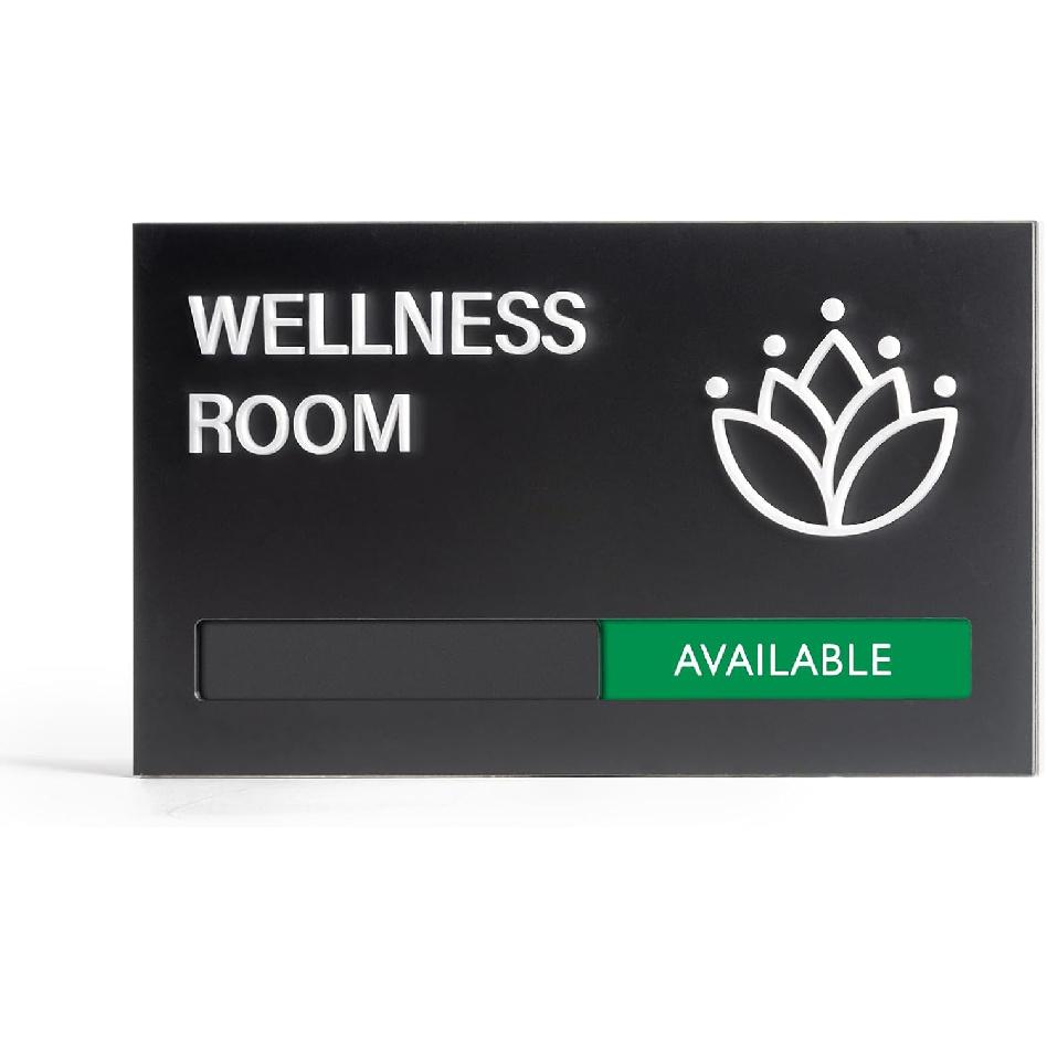 Conference Room Door Signs for Office, Meeting In Progress Door Sign, In Use Available Slider Indicator Tells Whether Room Vacant Or Occupied