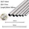 10pcs~1pcs 304 Stainless Steel Round Capillary Seamless Straight Tube 13x11mm 14x12mm 10x8mm 16x14mm18x16mm 250mm/500mm Long