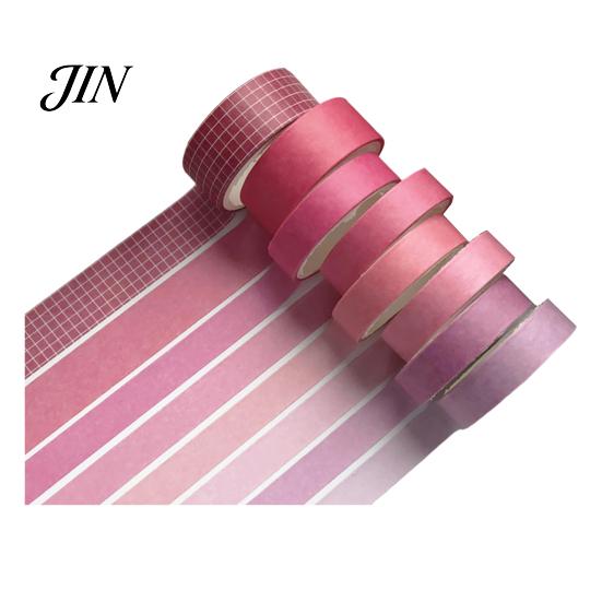 Japanese Paper Tape 8 Rolls Washi Set, Decorative Stickers, Aesthetic Solid Color Tapes for Scrapbooking Supplies, Journaling Junk Journal,
