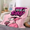 1pc Pink Panther Themed Printed Soft and Comfortable Home Blanket, Small Throw Blanket, Nap Blanket, Suitable as a Gift l049