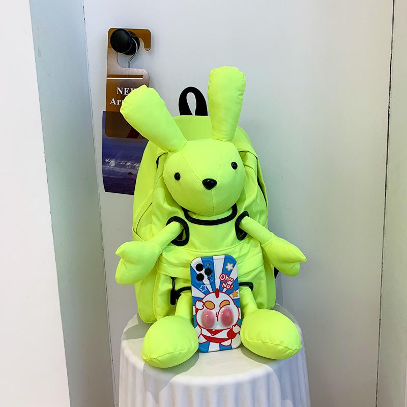 2024 Летний милый нейлоновый рюкзак с кроликом для студентов - повседневная модная сумка