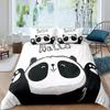 Kids Panda King Queen Duvet Cover Cute Animal Bedding Set For Boys Girls Cartoon Style 2/3pcs Quilt Cover Flower Comforter Cover