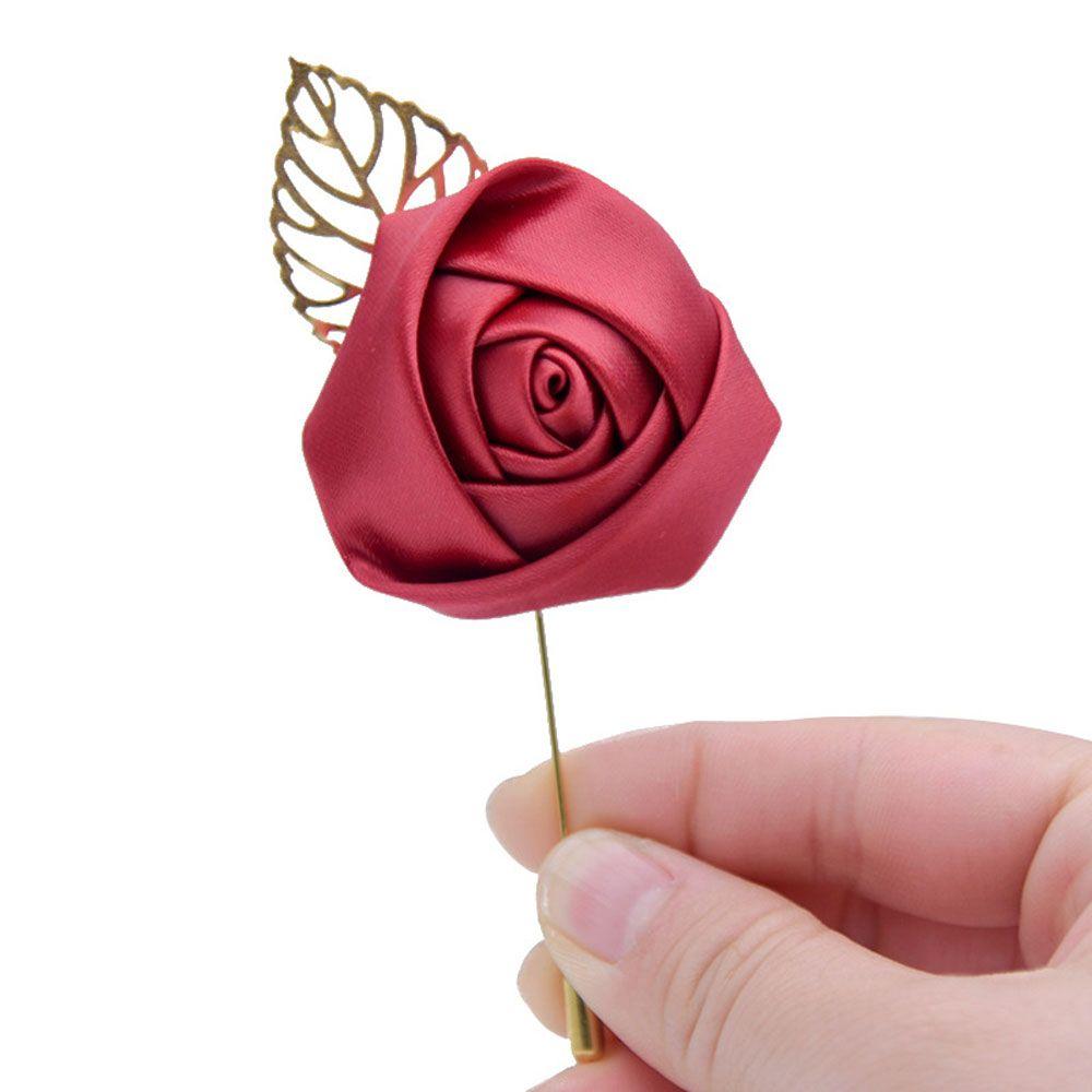 Wedding Groom Artificial Flower Bridal Imitation Pearls Brooch Pin Boutonniere Bouquet Corsage