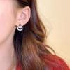 New Trendy Santa Claus Stud Earrings for Women Imitation Pearl Beads Hollow Round Small Earrings Christmas Day Ear Jewelry