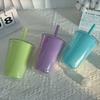 Leakproof Double-layer Straw Cup Sealed Drinking Bottle Plastic Water Bottle  Children Adult