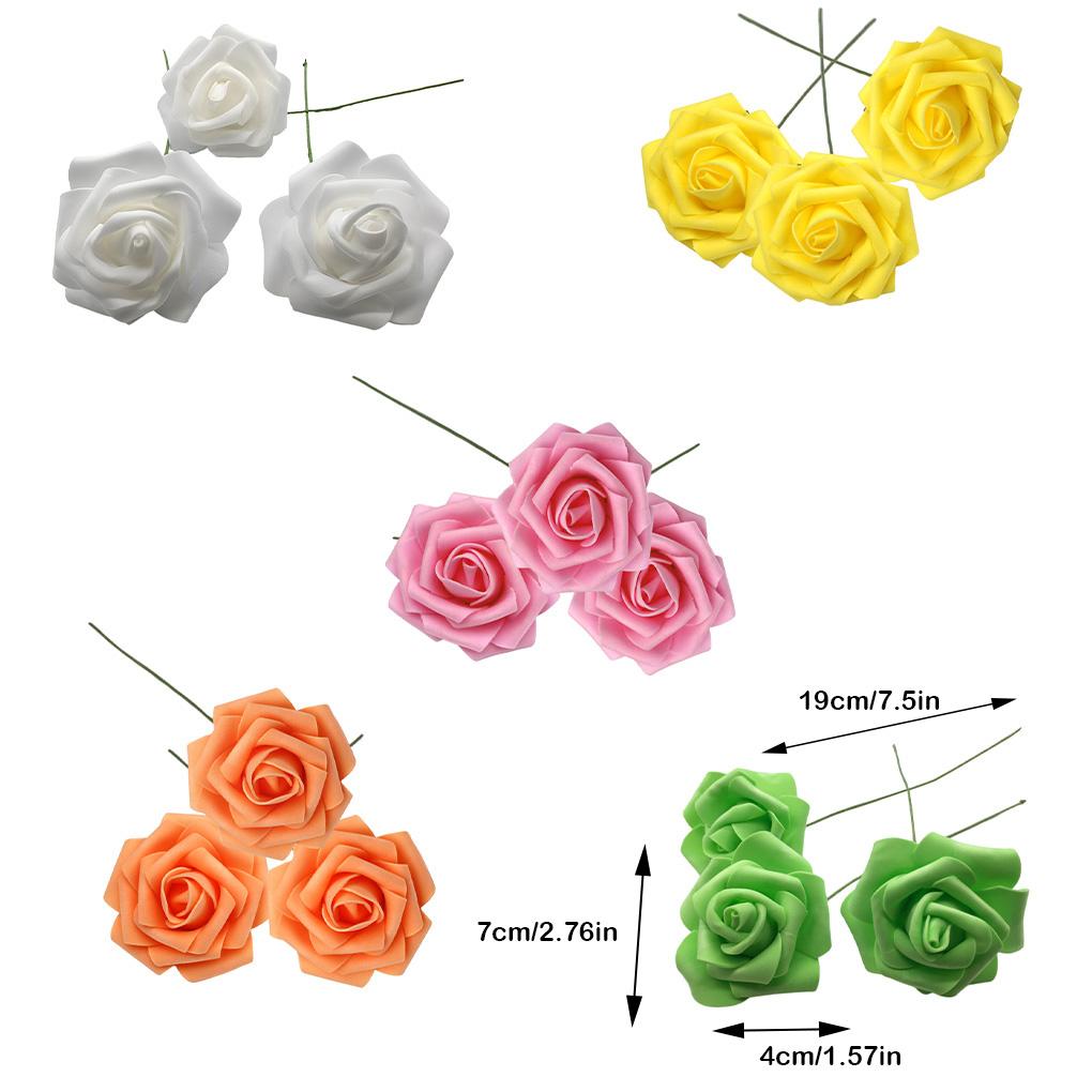 50 шт. Портативные реалистичные искусственные цветы для дома, офиса, отеля, для помещений, улицы, свадьбы, многоразовые имитационные розы