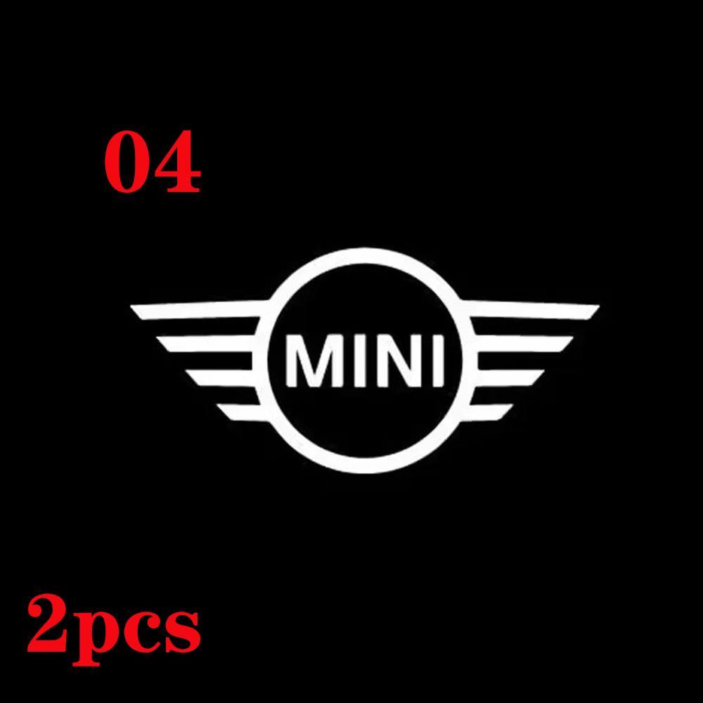 ABCB1 2pcs--LED Light Car Door Projector Car Welcome Light For Mini Cooper Works R55 R56 R50 R53 R60 R61 F54F55F56 F60 Car Accessories
