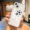 Football Player Soccer Art Clear Phone Case For iPhone 14 13 11 12 Pro Max X XR XS 7 8 Plus SE Soft Silicone Cover Coque Funda
