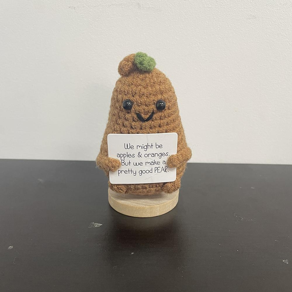 Handmade Positive Potatoes Doll With Card Home Decoration Knitting Penguin Bee Potato Doll Ornament Christams Party Room Decor