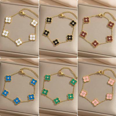 Браслет Lucky Clover, модный, легкий, роскошный, пять цветов, браслет на удачу, высококачественный женский браслет