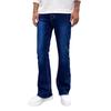 Men Jeans Regular Fit Solid Color Denim Pants with Zipper Button Placket Versatile Flared Denim Trousers Street Wear