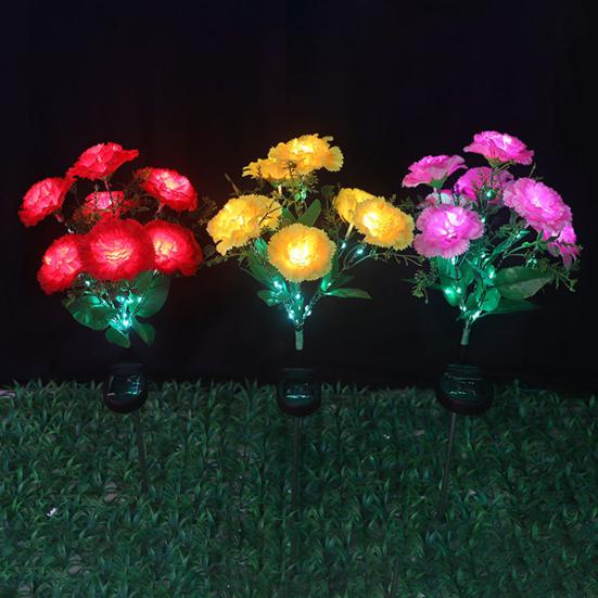 Solar Flower Lights Easy To Install All-weather Outdoor Blooming Flowers Lights Waterproof Decor Night Lights for Lawn Yard Patio Pathway