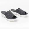 Summer New Large Size Flat Bottom Thick Bottom Slippers One Word Hollow Slope Heel Slippers Women