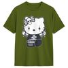 Goth Gothic Hellokitty   Black Satanic T Shirt Leisure Short-Sleeved Tops Summer 100 Cotton O Neck 4XL 5XL 6XL Clothes