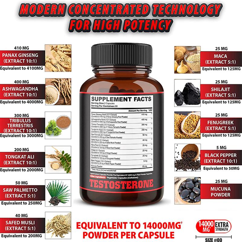 Panax Ginseng 120 Capsules Testostero Boost Muscle Health Improve Energy Stamina