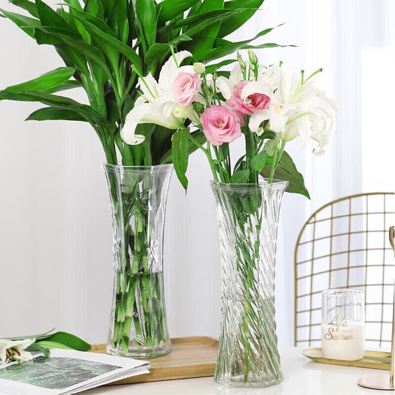 Hexagonal Glass Flower Vase