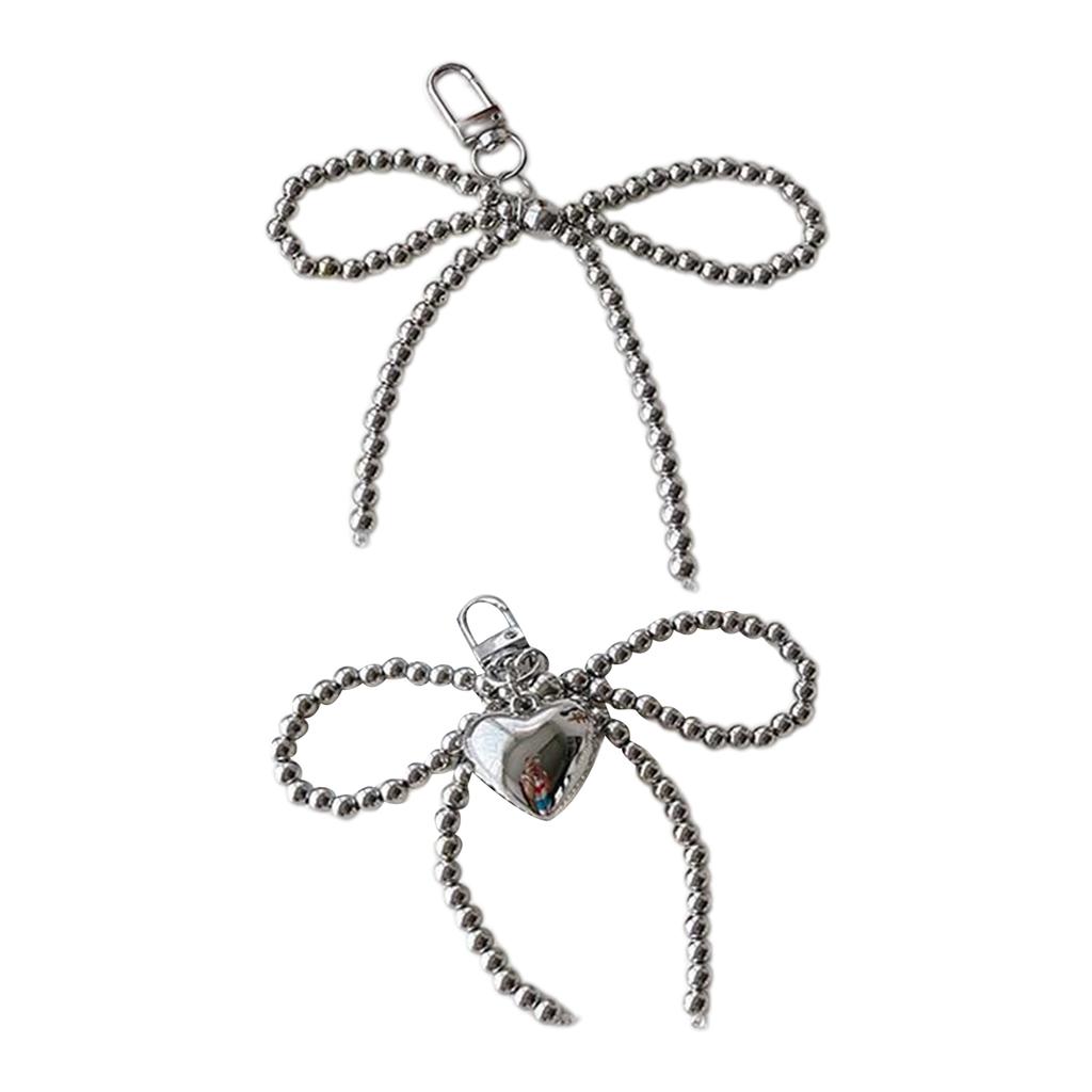 Fashionable Beaded Bowknot Phone Chain Stylish Keychain Pendant Bag Decoration Elegant Pendant for Backpack Purse Bag