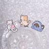 Kawaii Cat Badges Cute Cartoon Kitten Enamel Pin Funny Heart Mouse Yarn Ball Backpack Brooch Animal Accessories