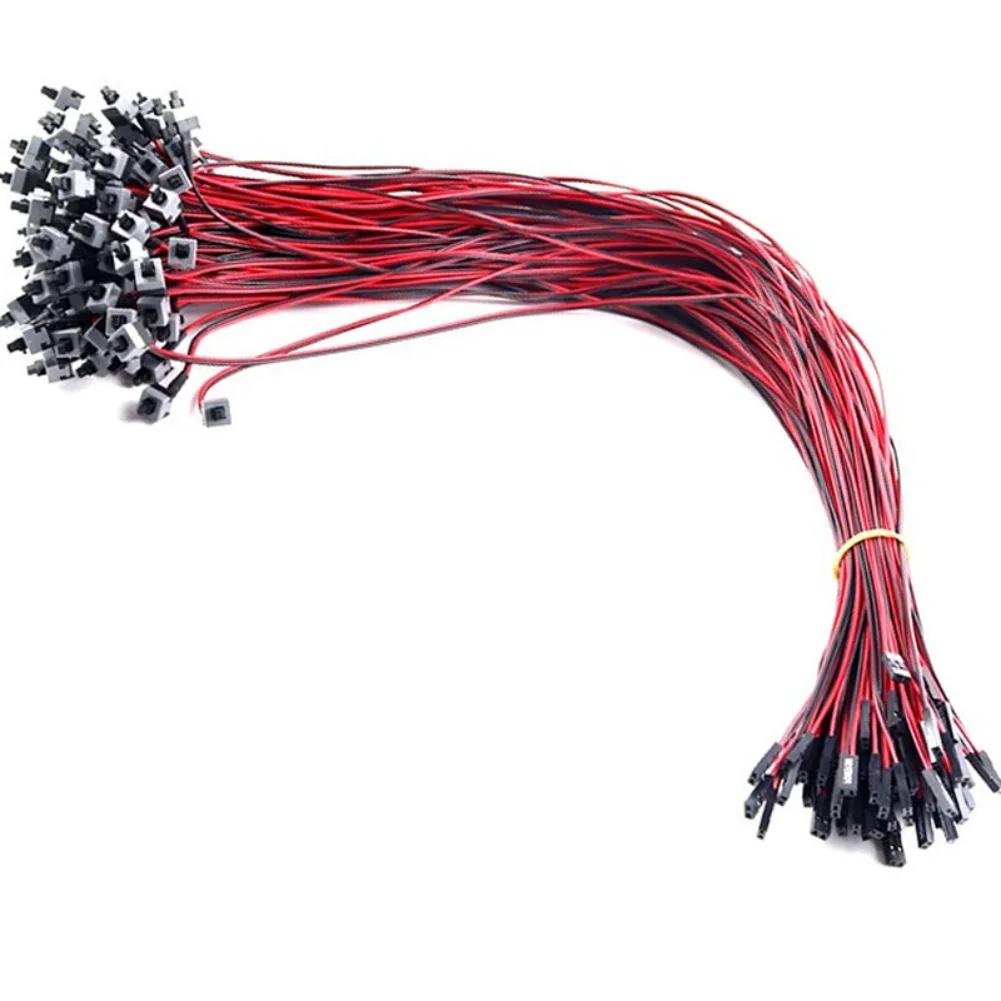 Кабель-переключатель сброса питания ПК, 50 шт. (0,5 м / 1 м) Для кабелей кнопки питания ПК, интерфейсов ввода-вывода и кнопочных переключателей