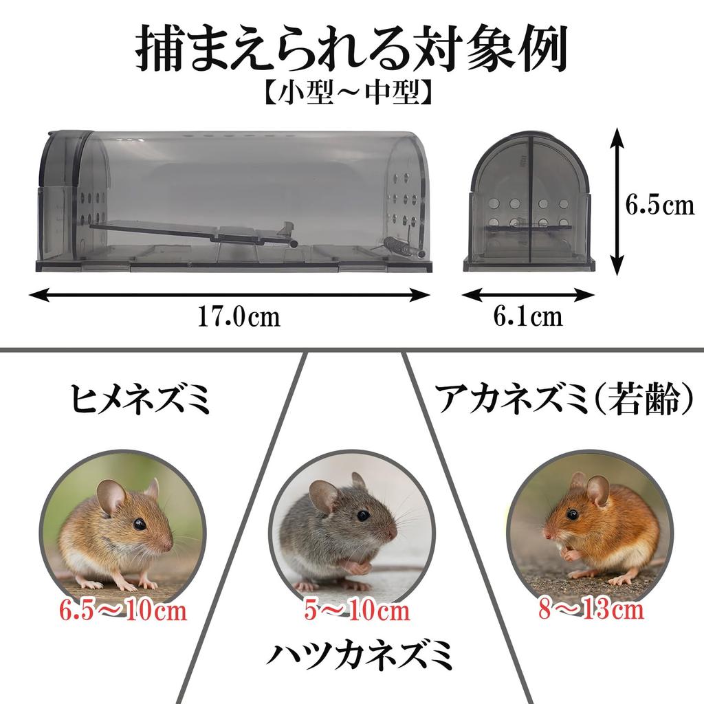 ARE YOU Mouse Cylindrical Set of for Small Humane Mouse Easy to Set Reusable LU-LA Traps, Traps, 3, Gray, Mice, Traps, Up,
