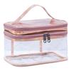 Cosmetic Bag Large Capacity Dry Wet Separation Waterproof Portable Handle Clear Visible Zipper Travel Toiletry Makeup Pouch Travelling Use