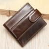Genuine Leather Men's Wallet Oil Wax Leather RFID Anti-Demagnetization Anti-theft Brush Cowhide Wallet