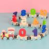 Wooden Magnetic Train Puzzle: 26 Letters & Numbers Early Learning Toy