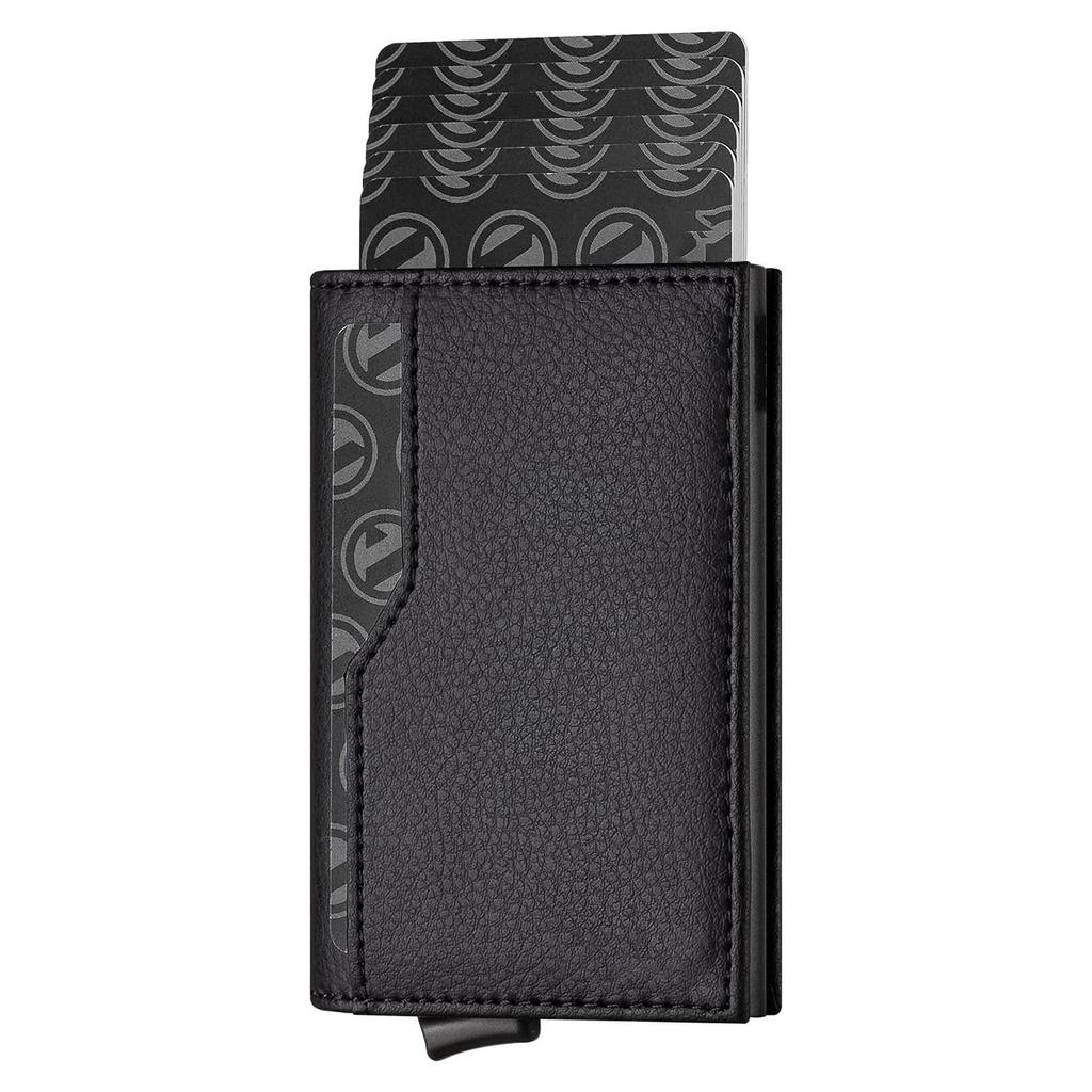 Мужской кошелек из натуральной кожи с RFID-защитой от кражи, металлический держатель для карт - европейский и американский дизайн с алюминиевым сплавом