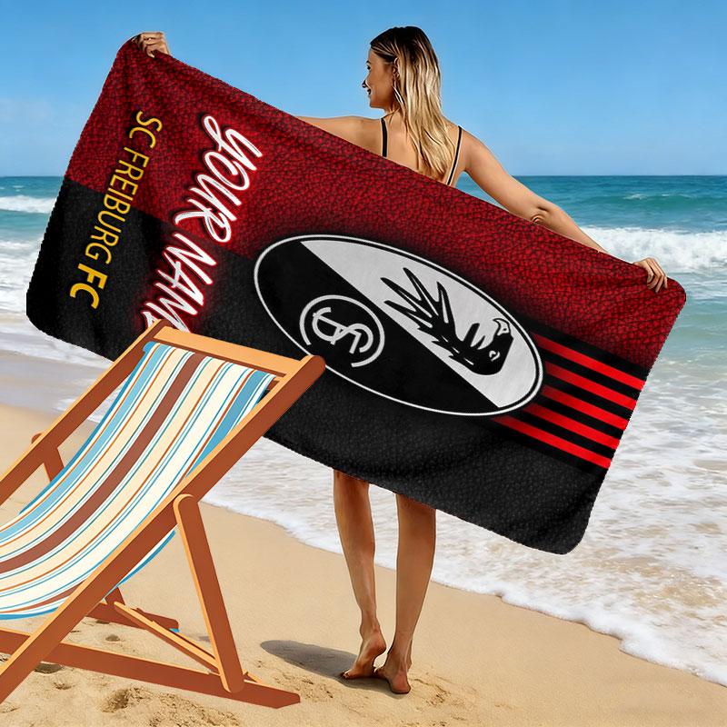 Custom Freiburg E Print Beach Towel, Large Soft Quick Dry Towel for Beach Camping Swimming