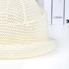 Summer Straw Pillbox Hat Curled Edge Circle Top Straw Hat  Sun Basin Hat