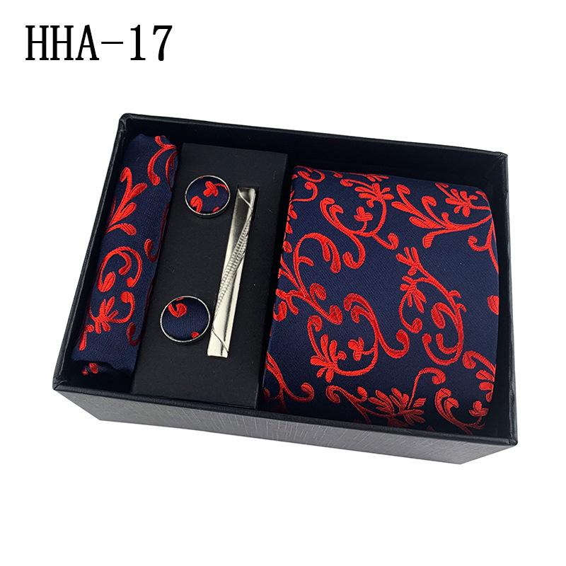 Cozy Up 5 Pieces Set Paisley Men's Tie Including Tie Square Cuff Tie Clip Gift Box