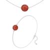 [R5984] - Handcrafted Silver Set 'Mineralia' Silver Red Agate - 10 and 8 Mm (necklace & Bracelet)