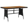 VidaXL Garden Table Black 130 X 70 X 72 Cm Woven Resin and Acacia