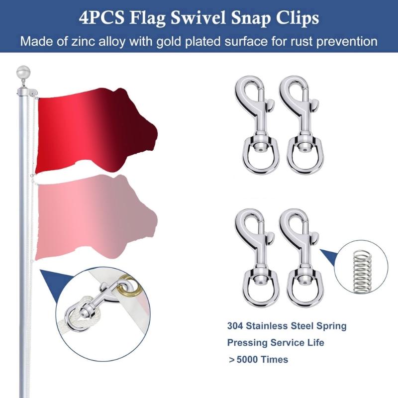 3Inch Aluminum Alloy Flagpole Ball With Locking Nut & 2Inch Nylon Pulley Flagpole Truck For 1.6-2Inch Outdoor Flag Poles