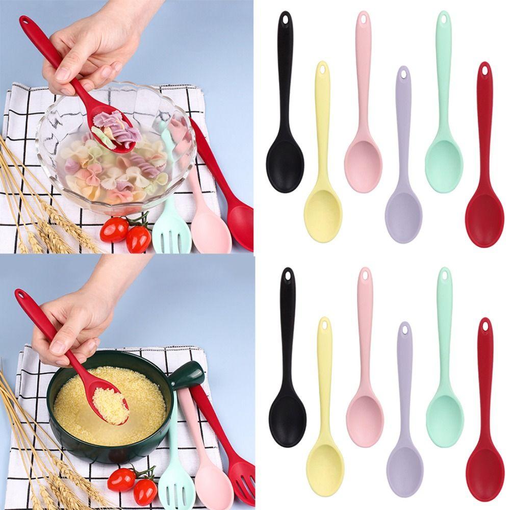 Heat Resistant Mixing Spoons Non-stick Spoon Stirring Spoon Silicone Spoon  Kitchen Supplies