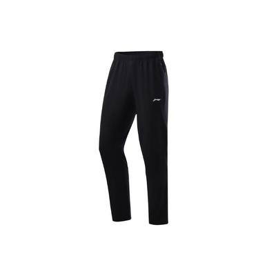 Li Ning Training Series быстросохнущие прохладные спортивные длинные брюки мужские низы черного цвета AYKR101-4
