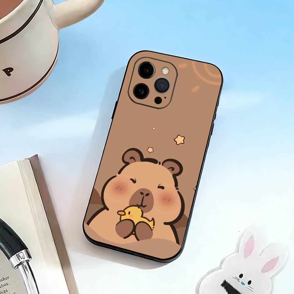 Милый K-Kawaii Капибара Чехол для телефона Силиконовый Мягкий Для IPhone 17 16 15 14 13 12 11 X XR Plus Pro Max Plus