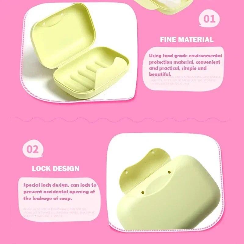 1 шт. Портативная мыльница, контейнер для мыла с крышкой, маленькие/большие размеры, конфетный цвет, для ванной комнаты, дорожная домашняя пластиковая мыльница
